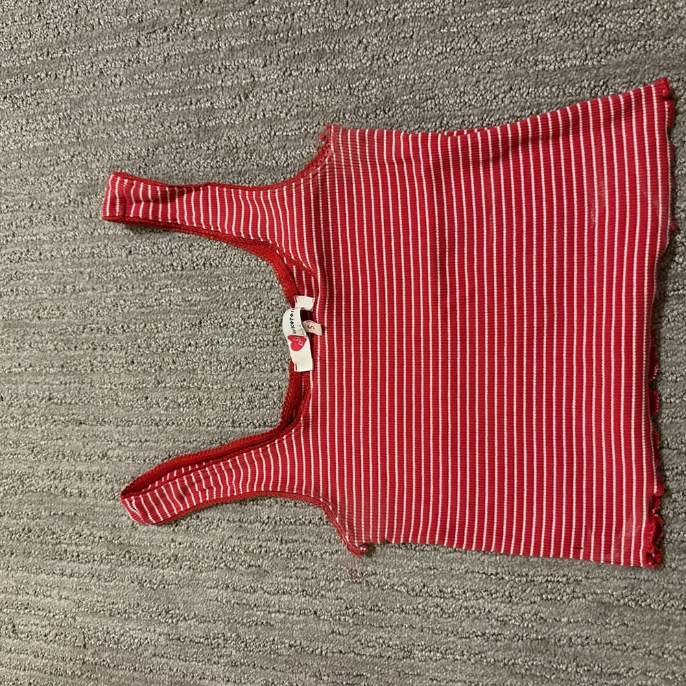 Red Striped Women's Tank Top